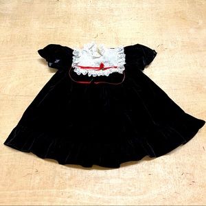 Velvet Black Vintage Holiday Christmas Dress Baby Toddler